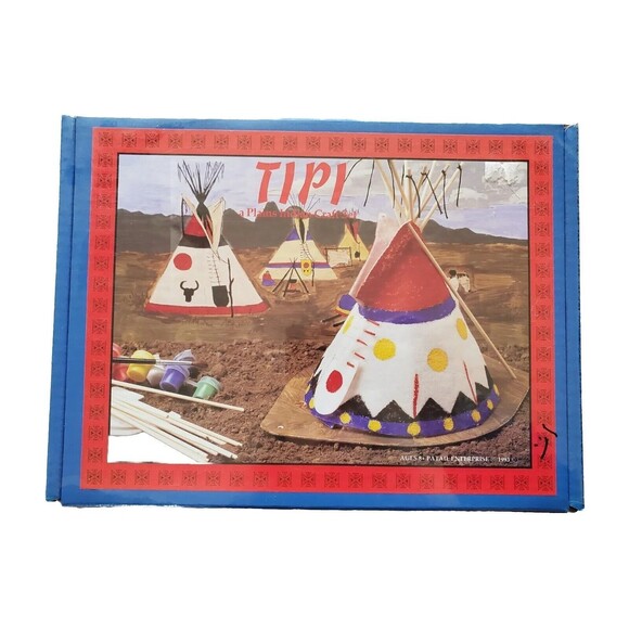VTG TIPI Plains Indian Native American Teepee Craft Kit Kids 1993 Patail NEW - Picture 1 of 4